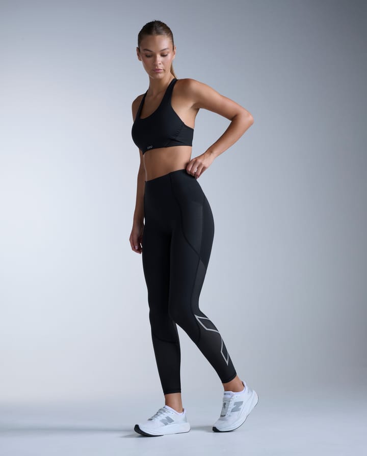 2XU Women's Aero Mesh Hi-Rise Compression Tights Black/silver Reflective 2XU