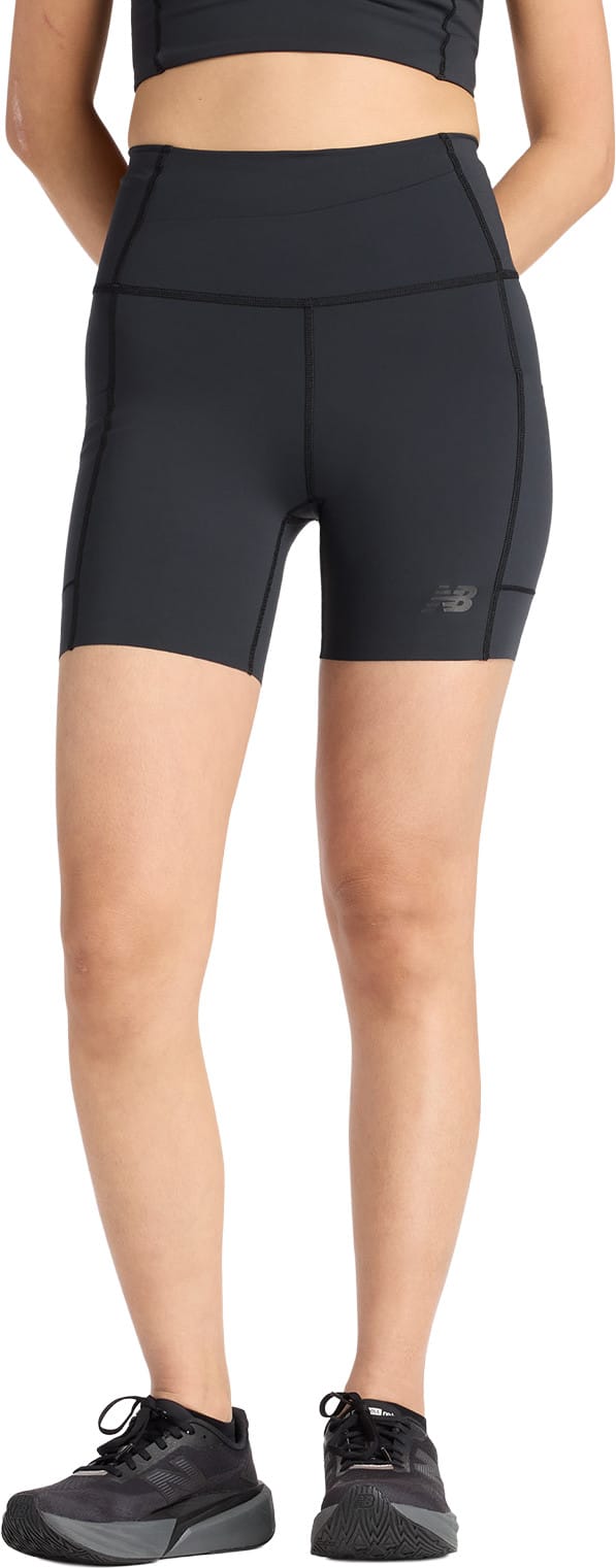 New Balance Women's Sleek Storage Race Short 6" Black New Balance