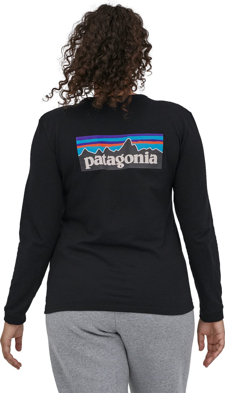 Patagonia Women's Long-Sleeved P-6 Logo Responsibili-Tee Black Patagonia