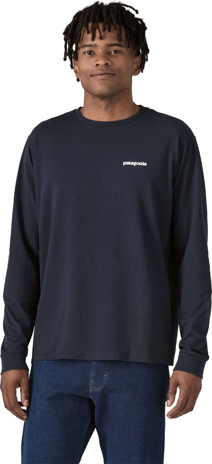 Patagonia Men's Longsleeve P-6 Logo Responsibili-Tee New Navy Patagonia