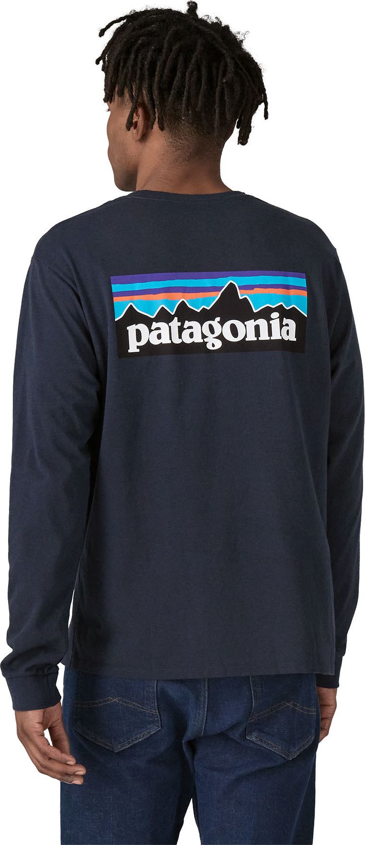 Patagonia Men's Longsleeve P-6 Logo Responsibili-Tee New Navy Patagonia
