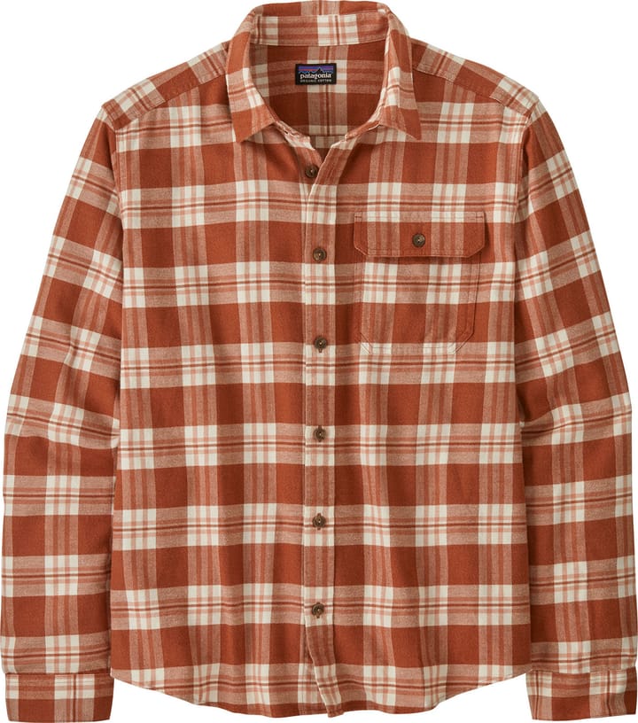 Patagonia Men's Long-Sleeved Lightweight Fjord Flannel Shirt Base Camp: Burnished Red Patagonia