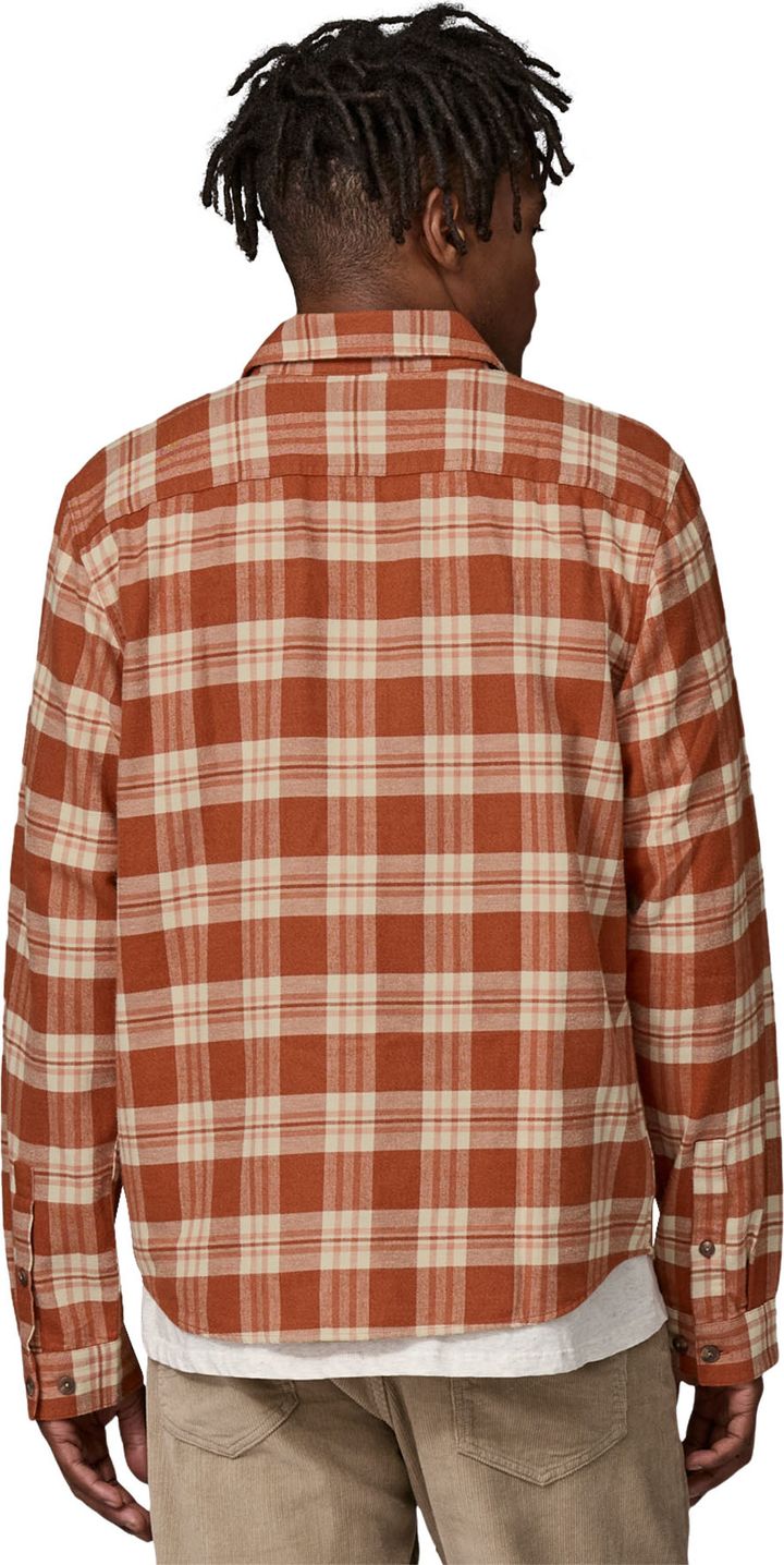 Patagonia Men's Long-Sleeved Lightweight Fjord Flannel Shirt Base Camp: Burnished Red Patagonia Patagonia Men's Long-Sleeved Lightweight Fjord Flannel Shirt Base Camp: Burnished Red Patagonia