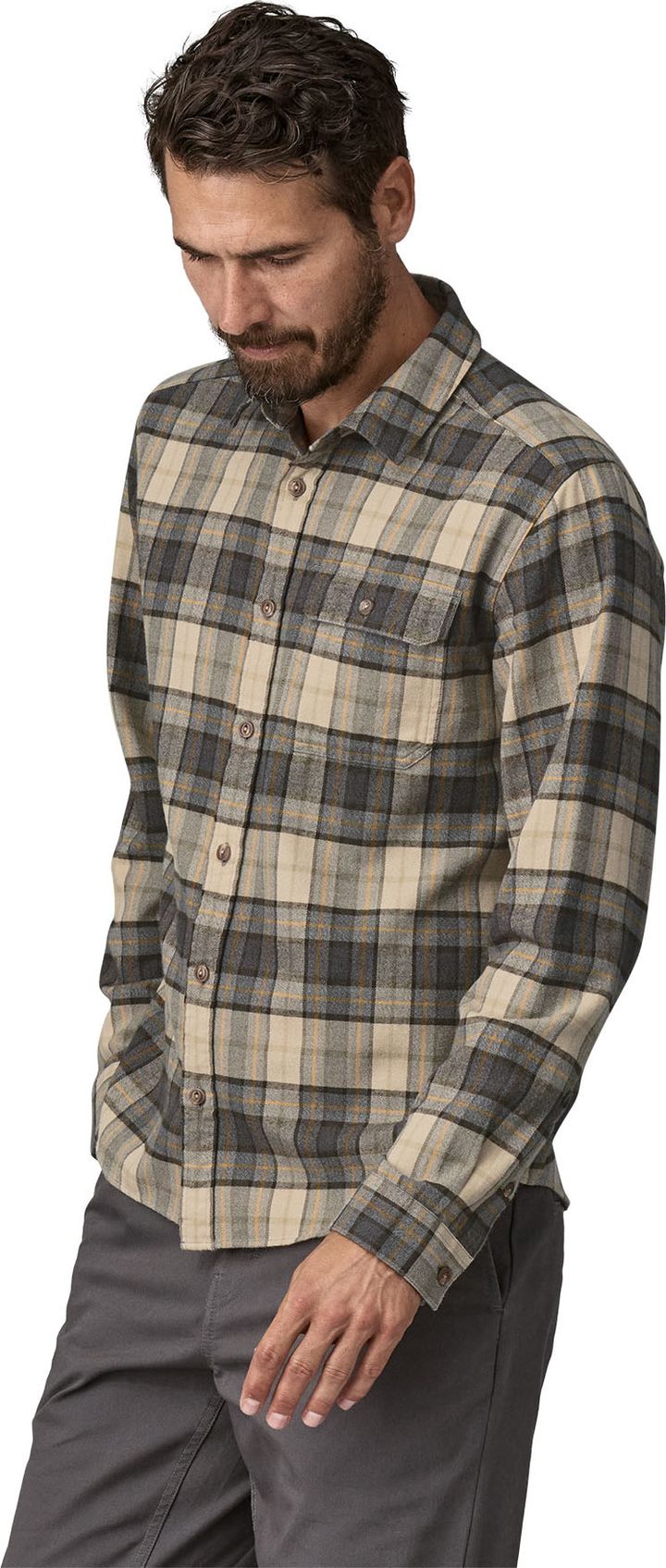 Patagonia Men's Long-Sleeved Lightweight Fjord Flannel Shirt Spotter: Forge Grey Patagonia Patagonia Men's Long-Sleeved Lightweight Fjord Flannel Shirt Spotter: Forge Grey Patagonia