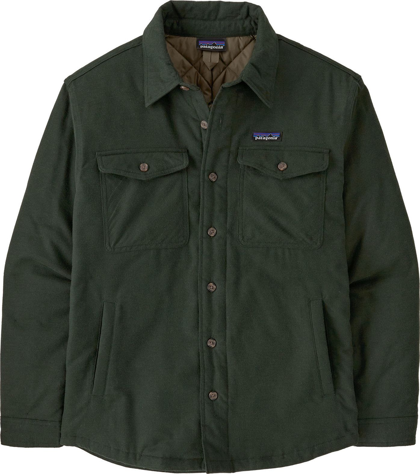 Patagonia Men's Lightweight Insulated Fjord Flannel Shirt Old Growth Green
