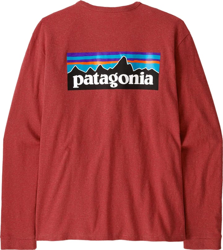 Patagonia Women's Long-Sleeved P-6 Logo Responsibili-Tee Potters Red Patagonia