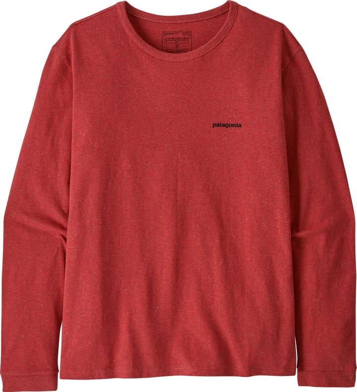 Patagonia Women's Long-Sleeved P-6 Logo Responsibili-Tee Potters Red Patagonia
