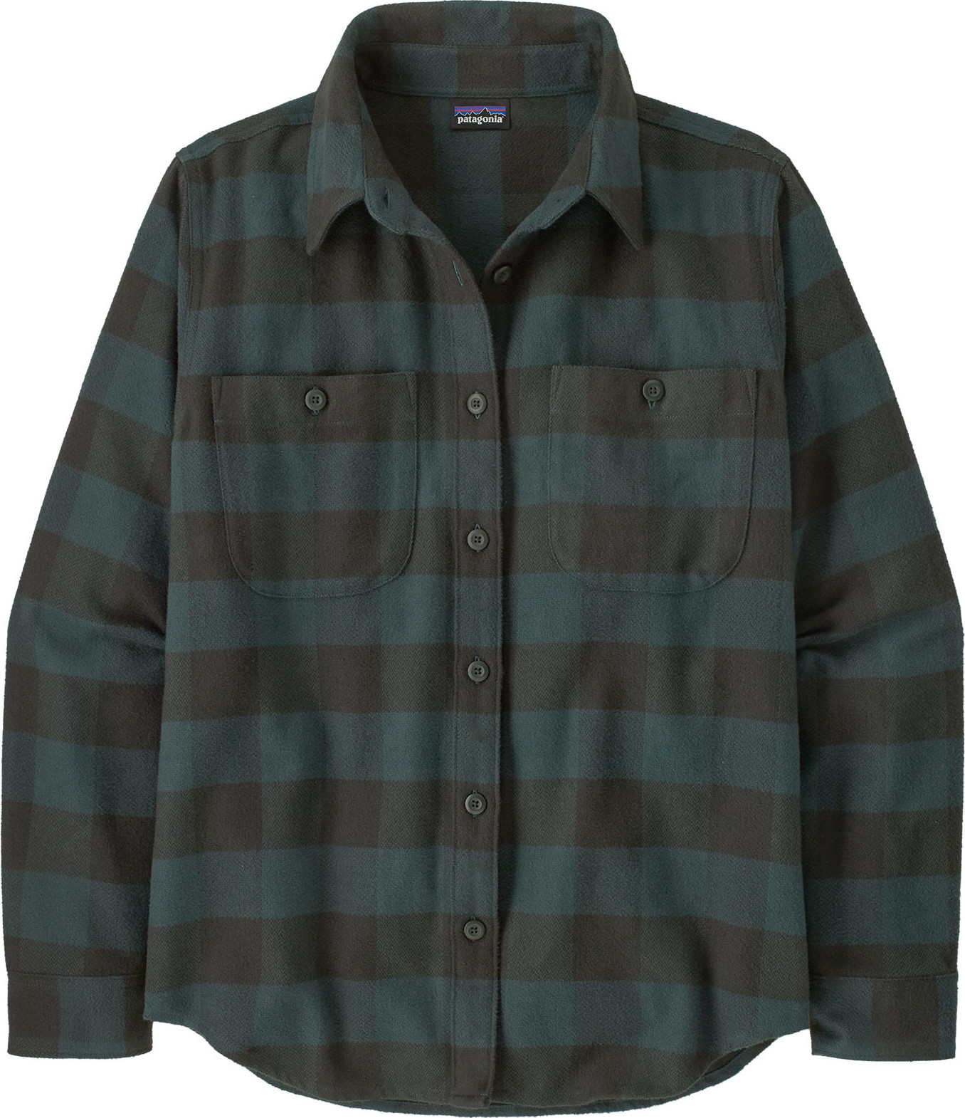 Patagonia Women's Fjord Flannel Shirt Buffalo Check: Old Growth Green Långärmade skjortor M