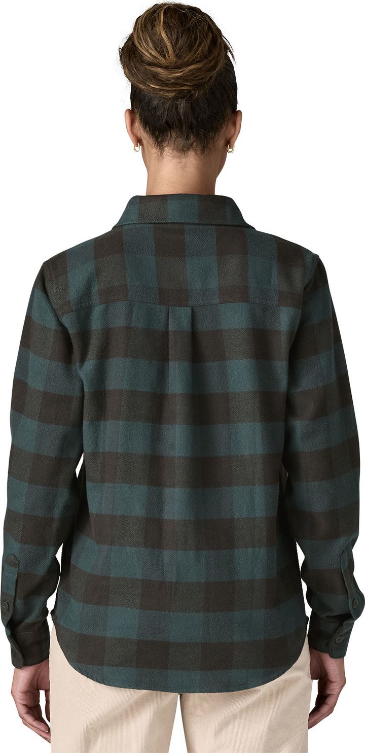 Patagonia Women's Fjord Flannel Shirt Buffalo Check: Old Growth Green Patagonia
