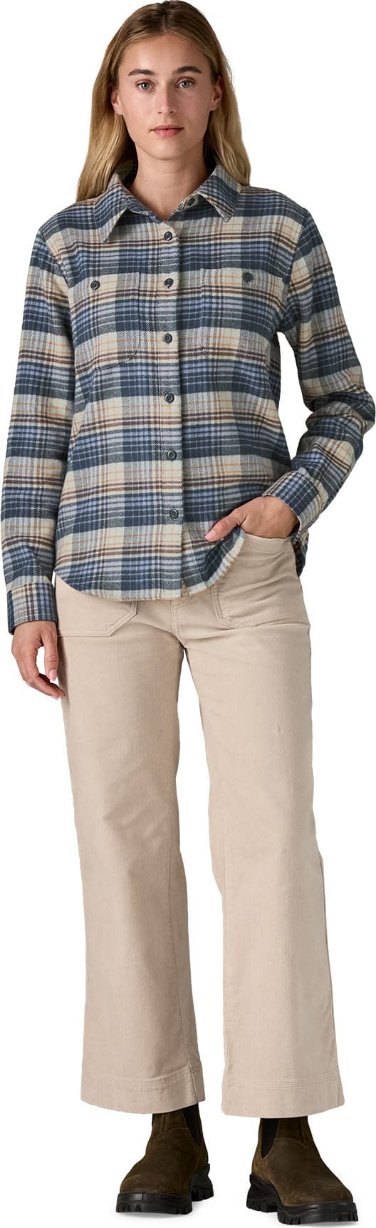 Patagonia Women's Fjord Flannel Shirt River Plaid: Barnacle Blue Patagonia
