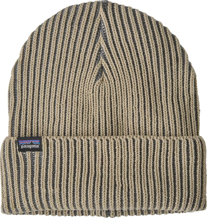 Patagonia Fishermans Rolled Beanie Contrast Stripe: Weathered Stone Patagonia