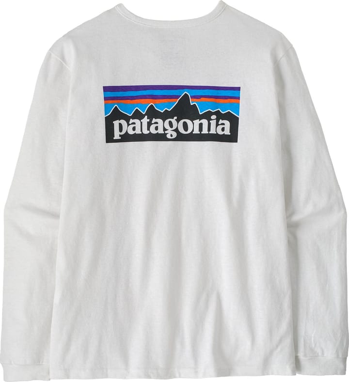 Patagonia Women's Long-Sleeved P-6 Logo Responsibili-Tee Fiber White Patagonia
