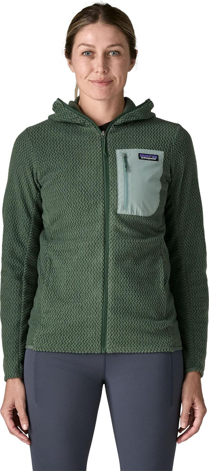 Patagonia Women's R1 Air Fleece Full-Zip Hoody Canopy Green Patagonia
