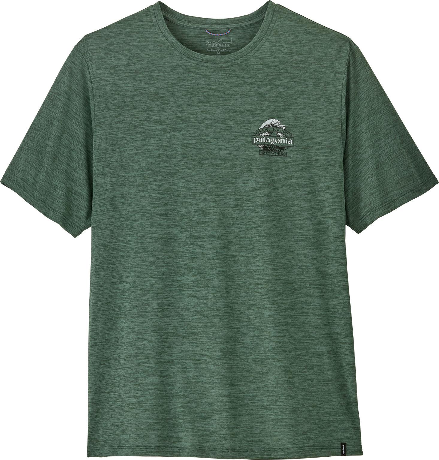 Patagonia Men's Capilene Cool Daily Shirt - Great Waves Canopy Green - Light Canopy Green X-dye  M