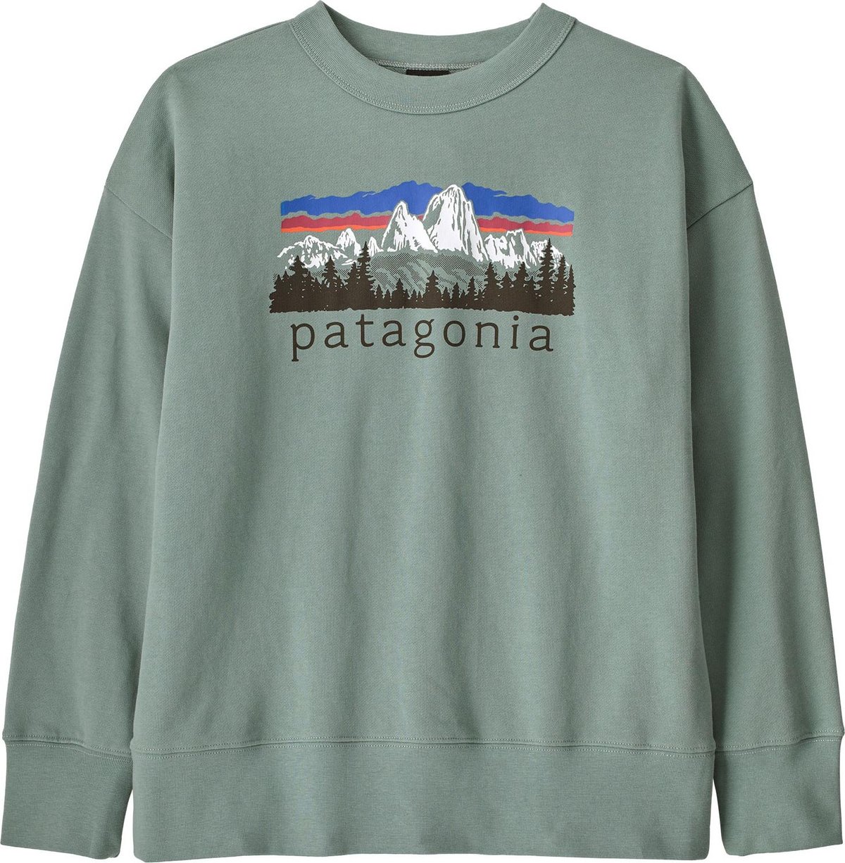 Patagonia Kids' Crew Sweatshirt Fitz Roy Foothills: Cover Green