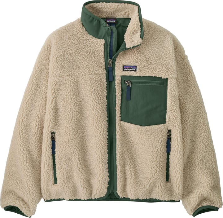 Patagonia Kids' Classic Retro-X Fleece Jacket Dark Natural W/Canopy Green Patagonia