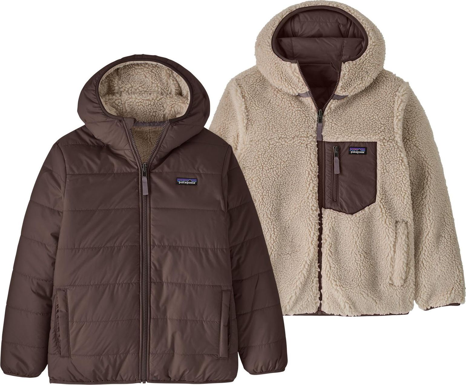 Patagonia Kids' Reversible Ready Freddy Hoody Den Brown