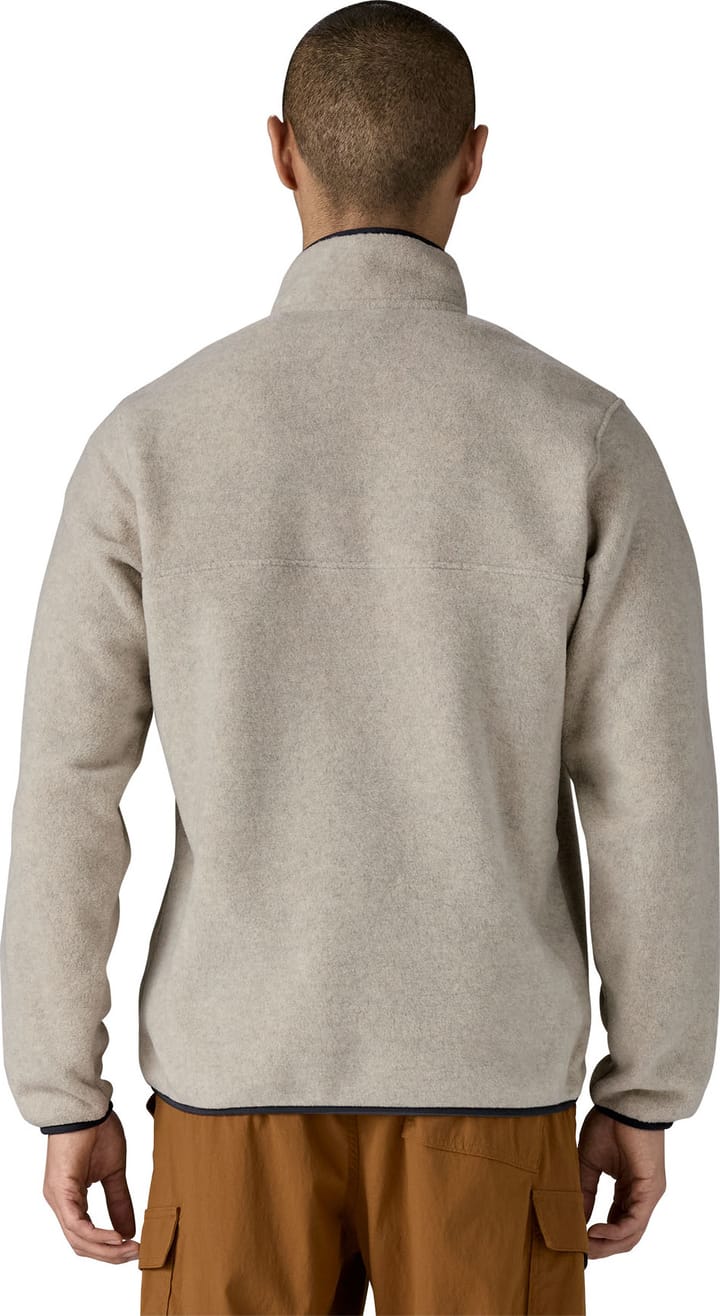 Patagonia Men's Lightweight Synchilla Snap-T Fleece Pullover Oatmeal Heather W/smolder Blue Patagonia Patagonia Men's Lightweight Synchilla Snap-T Fleece Pullover Oatmeal Heather W/smolder Blue Patagonia