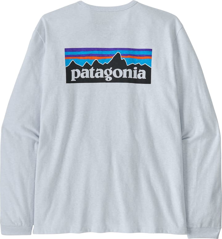 Patagonia Women's Long-Sleeved P-6 Logo Responsibili-Tee White Patagonia