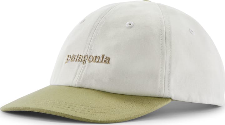 Patagonia Fitz Roy Icon Trad Cap Text Logo: Birch White W/gumtree Green Patagonia