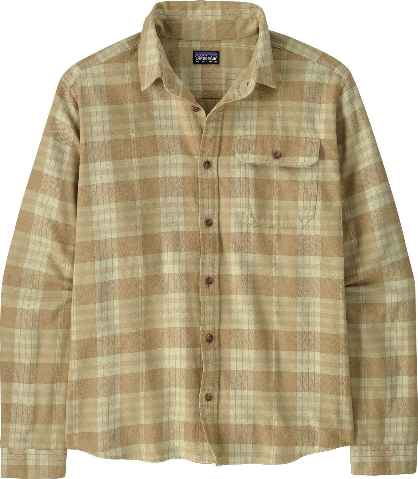 Patagonia Men's Long-Sleeved Lightweight Fjord Flannel Shirt Builder: Weathered Stone