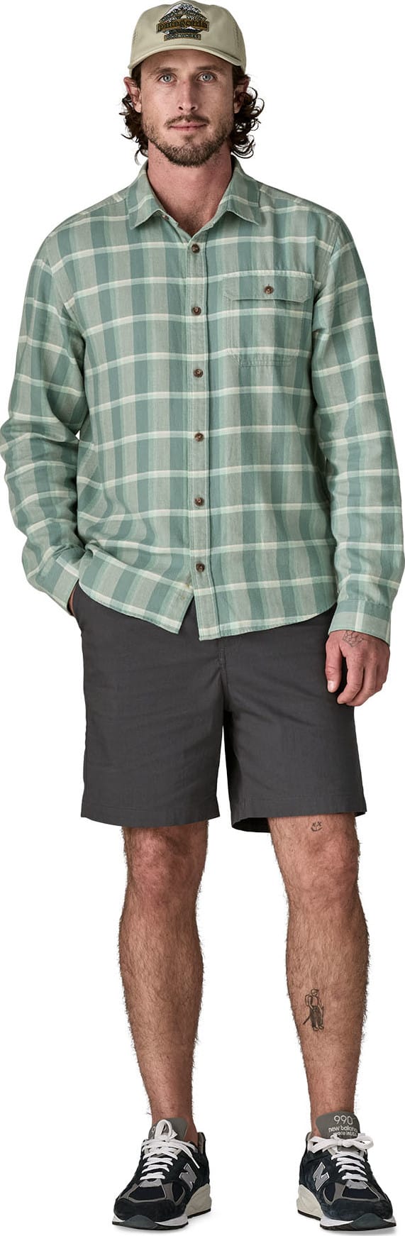 Patagonia Men's L/S Cotton in Conversion LW Fjord Flannel Shirt Marine Layer: Blue Sage Patagonia