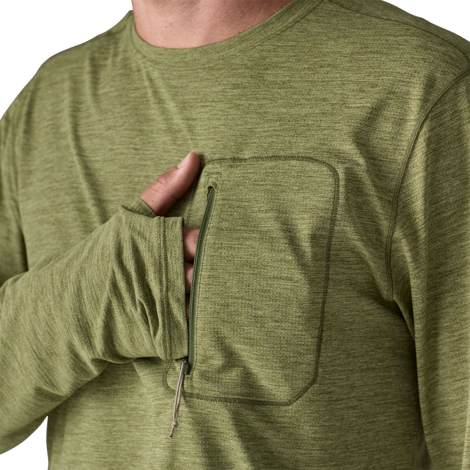 Patagonia Men's Long Sleeved Capilene Cool Sun Shirt Caper Green - Buckhorn Green X-dye