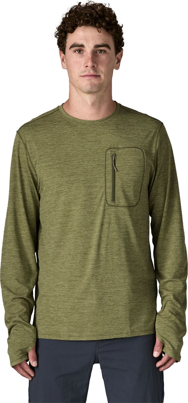 Patagonia Men's Long Sleeved Capilene Cool Sun Shirt Caper Green - Buckhorn Green X-dye Patagonia