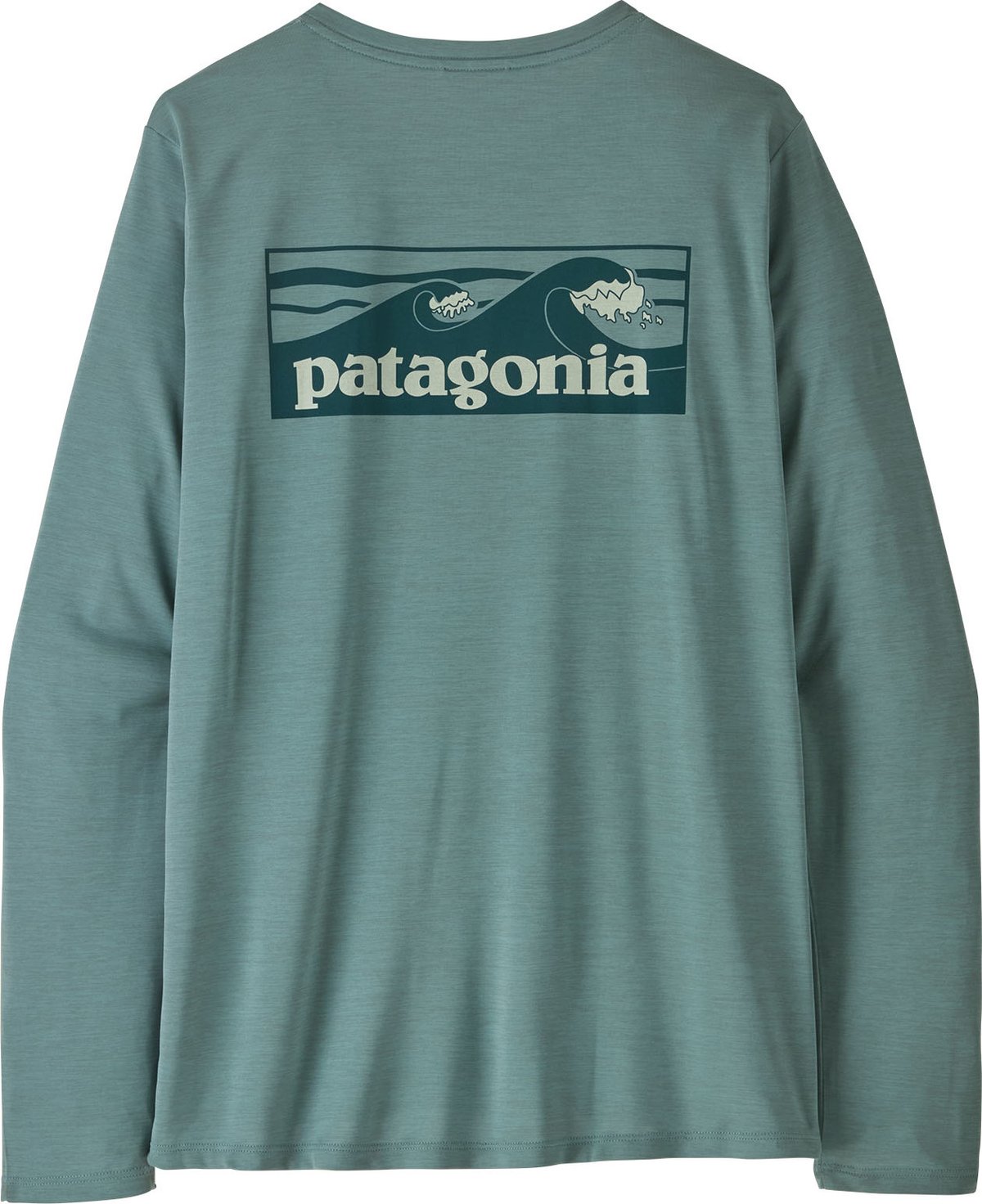 Patagonia Women's Long Sleeved Capilene Cool Daily Shirt Boardshort Logo Blue Sage - Light Blue Sage X-dye