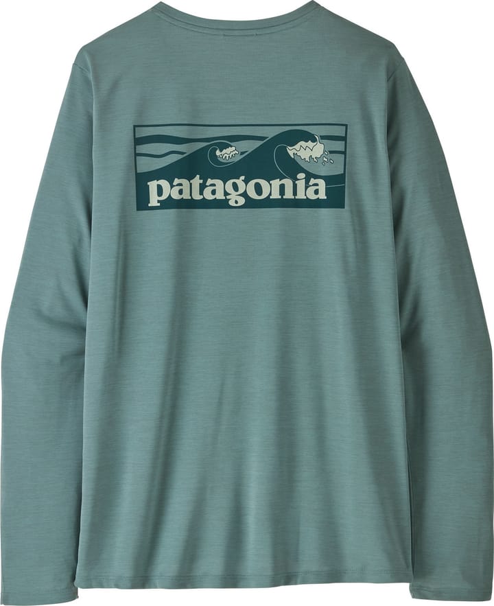 Patagonia Women's Long Sleeved Capilene Cool Daily Shirt Boardshort Logo Blue Sage - Light Blue Sage X-dye Patagonia