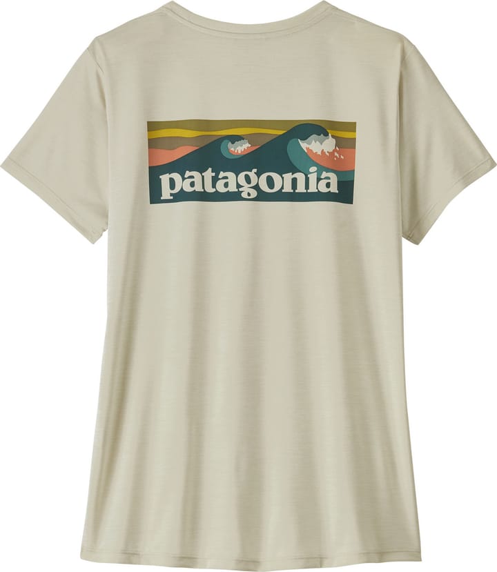 Patagonia Women's Capilene Cool Daily Shirt Boardshort Logo Dyno White Patagonia