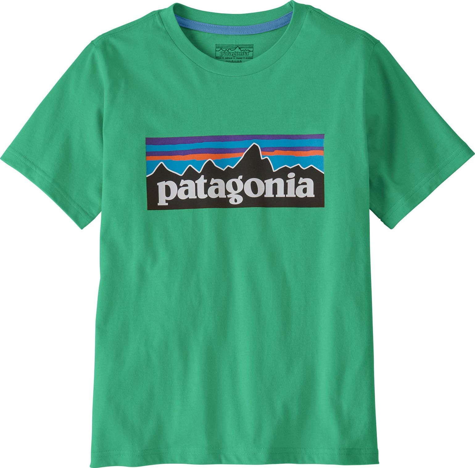 Patagonia Kids' P-6 Logo T-Shirt Aqua Stone