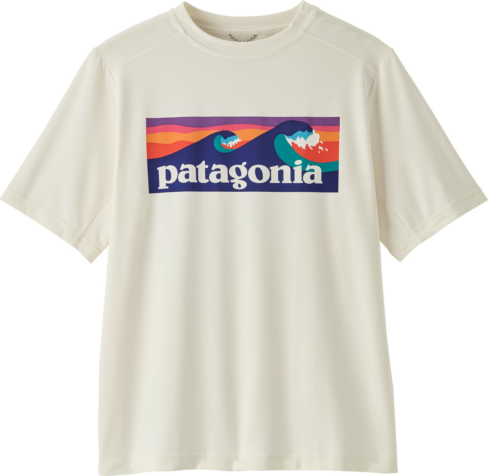 Patagonia Kids' Capilene Silkweight T-Shirt Boardshort Logo: White