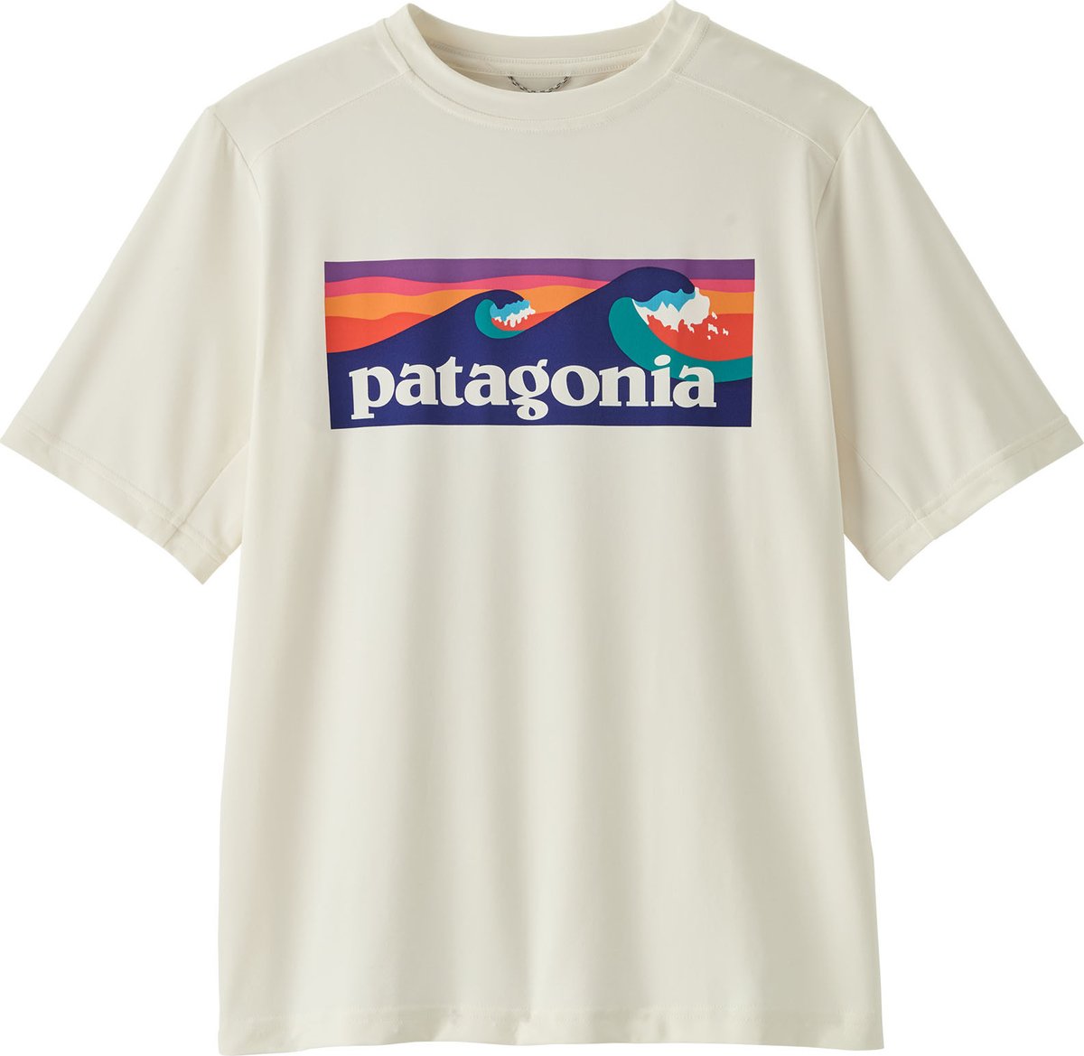 Patagonia Kids' Capilene Silkweight T-Shirt Boardshort Logo: White