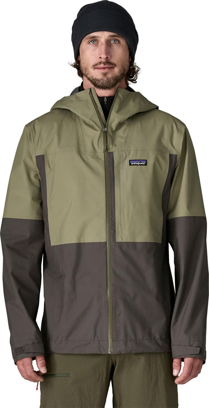 Patagonia Men's Boulder Fork Rain Jacket Forge Grey W/river Rock Green Patagonia