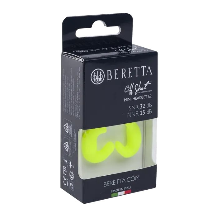 Beretta Mini Headset Hørselvern E2 Yellow Fluo Beretta Beretta Mini Headset Hørselvern E2 Yellow Fluo Beretta