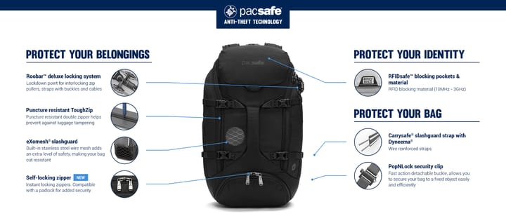 Pacsafe EXP35 Anti-Theft Travel Backpack Slate Pacsafe Pacsafe EXP35 Anti-Theft Travel Backpack Slate Pacsafe