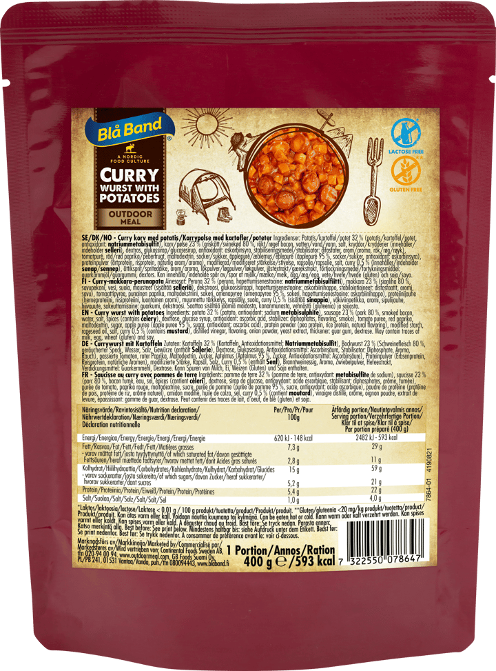 Blå Band Curry Wurst With Potatoes Nocolour Blå Band