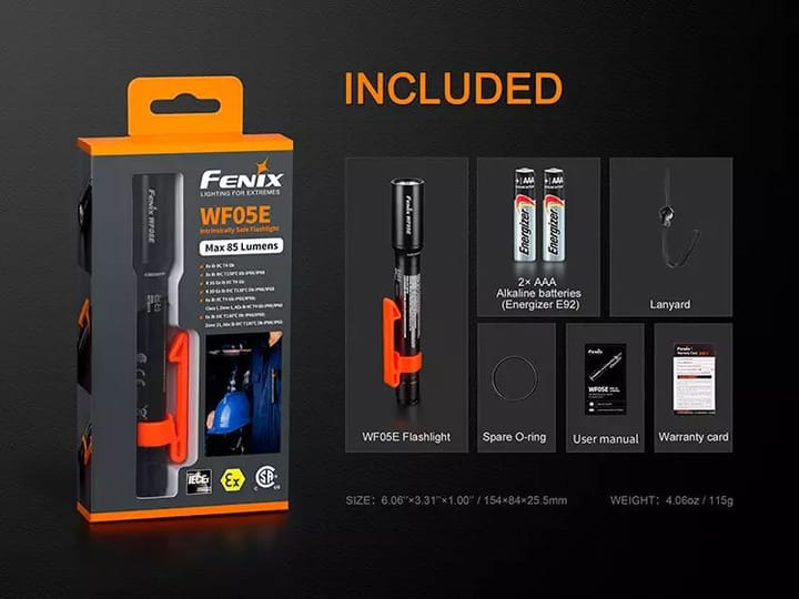 Fenix Fenix Wf05e Led Lykt Lommelykt For Eksplosjonsutsatte Områder Fenix