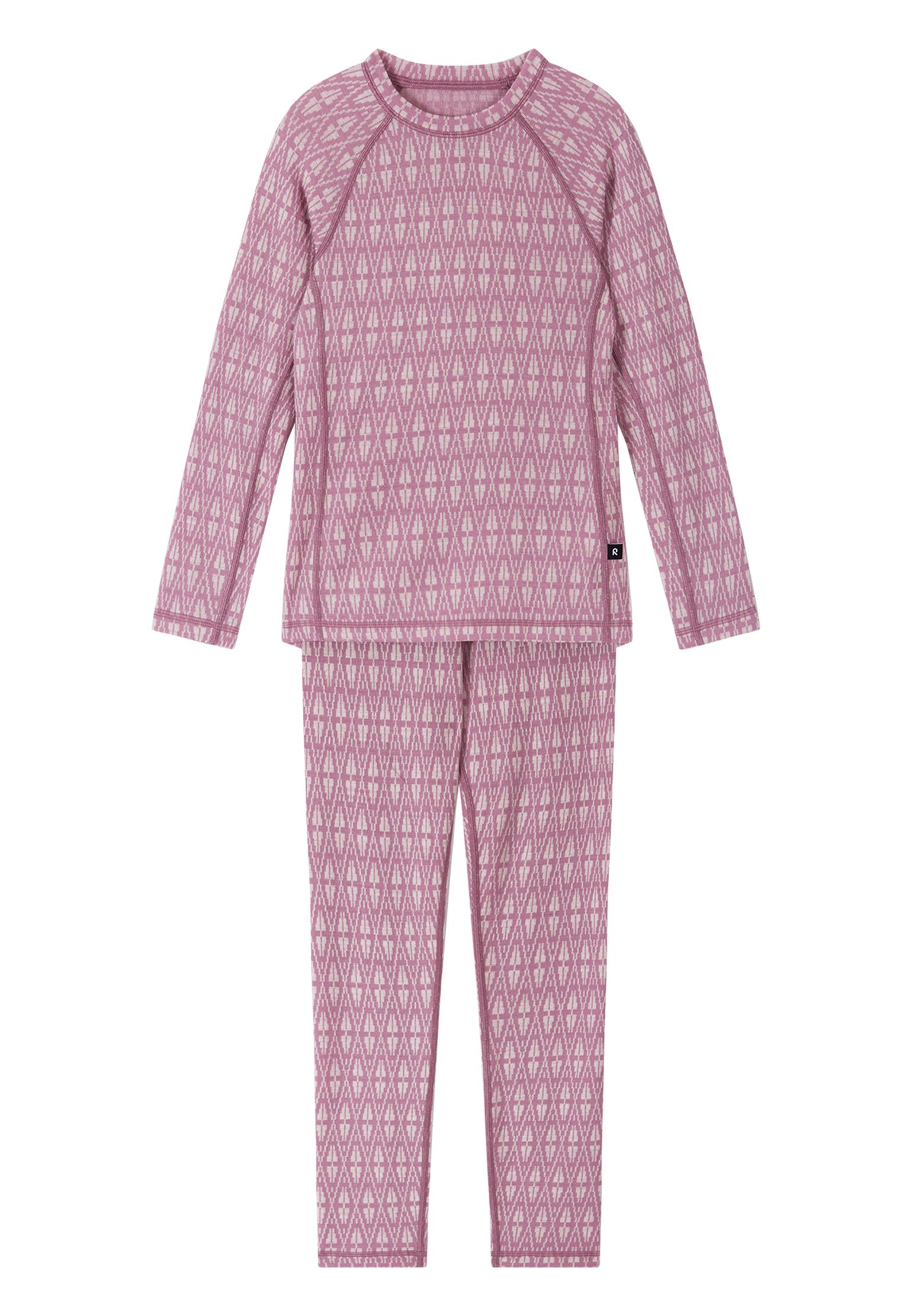 Reima Wool Base Layer Set, Taival, Aop Grey Pink