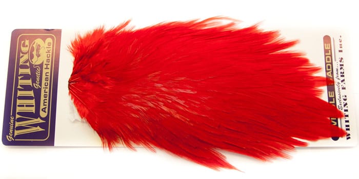 Whiting Whiting Am. Rooster Saddle - Red (White Dyed) Whiting