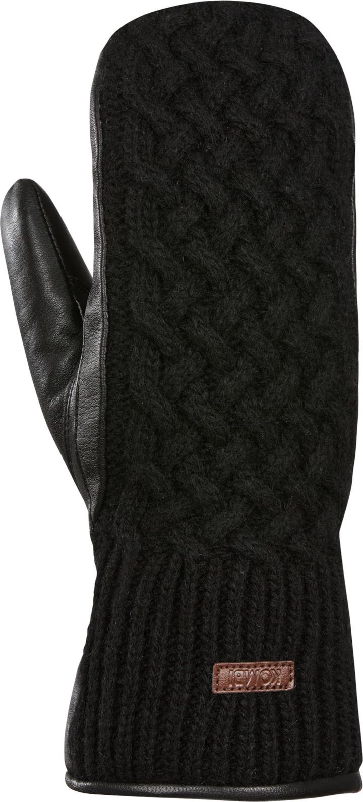 Kombi Women's Ariana Leather and Knit Mittens Black Kombi