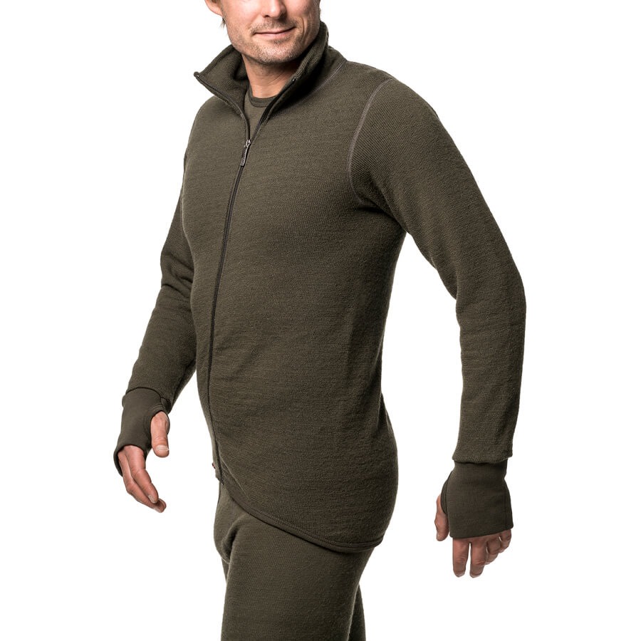 Woolpower Full Zip Jacket 400 Pine Green Mellomlag trøyer L