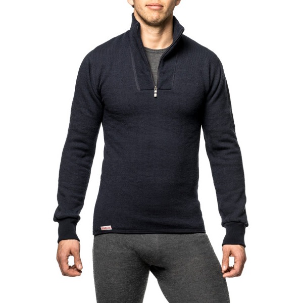 Woolpower Zip Turtleneck 400 Dark Navy Mellanlager tröjor S