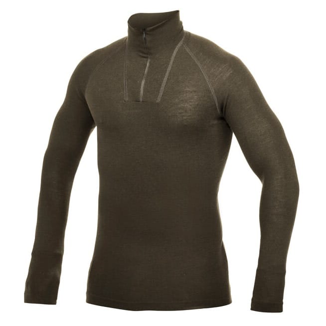 Men's Zip Turtleneck Lite  Pine Green Woolpower