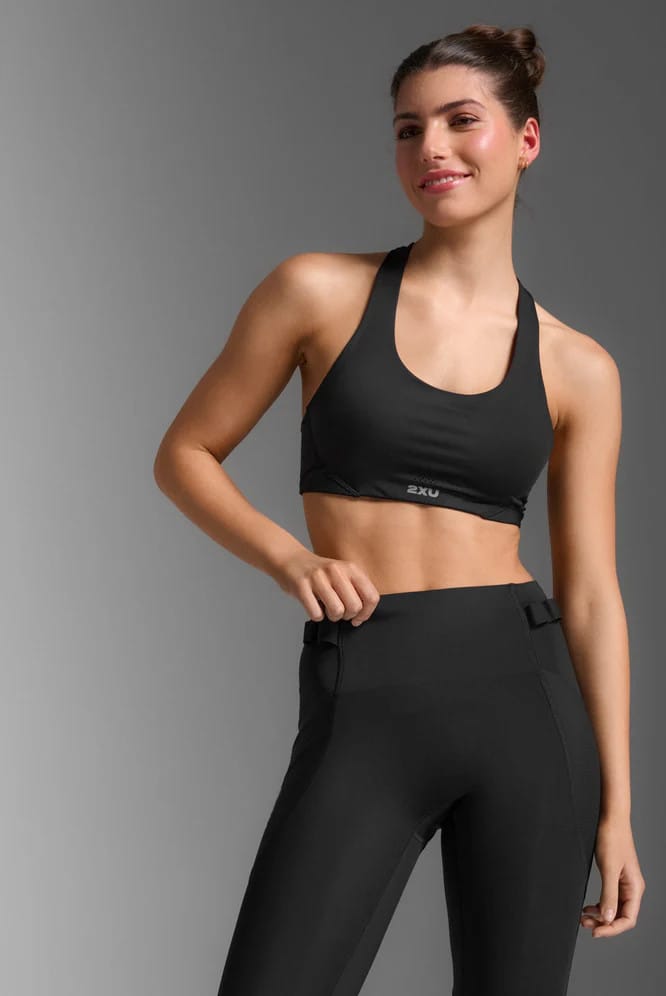 2XU Aero Mesh Medium Impact Bra Black/silver Reflective 2XU