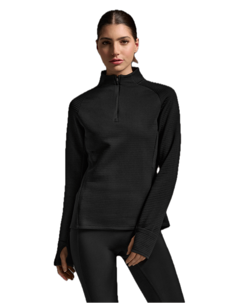 2XU Women's Ignition Hyper-Haptic 1/4 Zip Black/silver Reflective