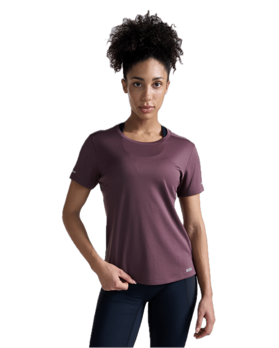 2XU Women'S Aero Mesh Tee Currant/silver Reflective