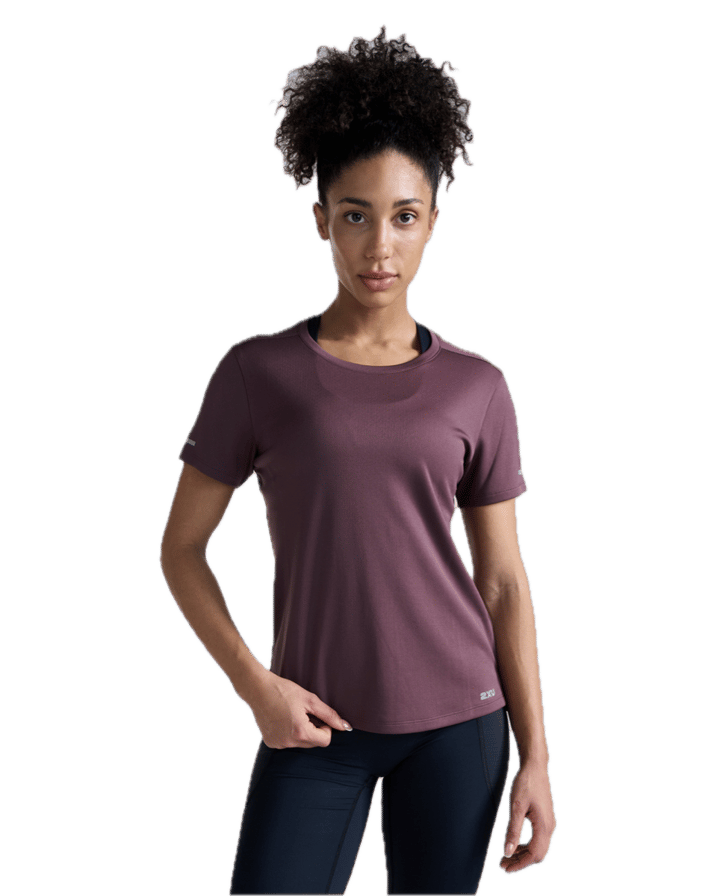 2XU Women'S Aero Mesh Tee Currant/silver Reflective 2XU
