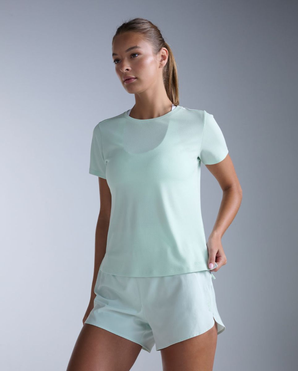 2XU Women'S Aero Mesh Tee Mint Dust/mint Reflective